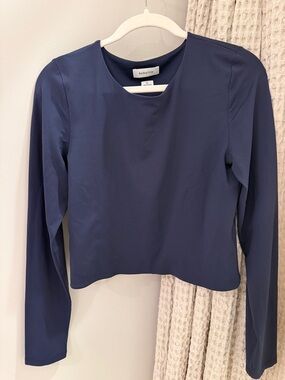 Babaton Deep Navy Long-Sleeve Crewneck Top